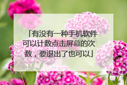 有没有一种手机软件可以计数点击屏幕的次数,要退出了也可以