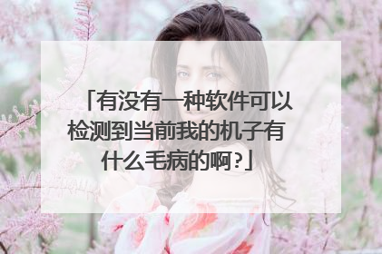 有没有一种软件可以检测到当前我的机子有什么毛病的啊?
