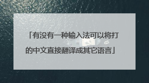 有没有一种输入法可以将打的中文直接翻译成其它语言