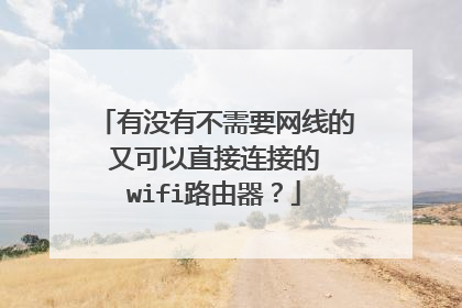 有没有不需要网线的 又可以直接连接的 wifi路由器？