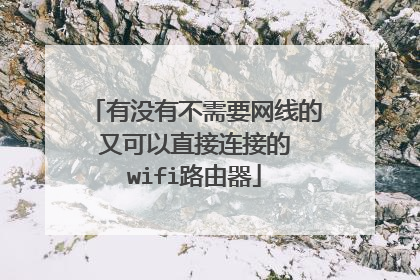 有没有不需要网线的 又可以直接连接的 wifi路由器