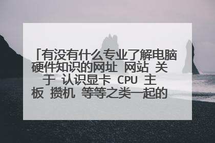 有没有什么专业了解电脑硬件知识的网址 网站 关于 认识显卡 CPU 主板 攒机 等等之类一起的网站 供我参考