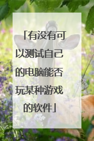 有没有可以测试自己的电脑能否玩某种游戏的软件