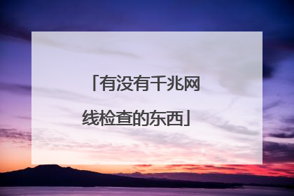 有没有千兆网线检查的东西