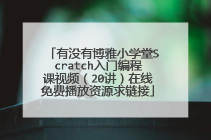 有没有博雅小学堂Scratch入门编程课视频(20讲)在线免费播放资源求链接