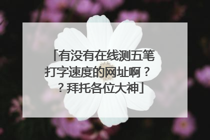有没有在线测五笔打字速度的网址啊？？拜托各位大神