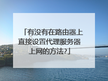 有没有在路由器上直接设置代理服务器上网的方法?