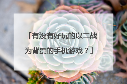 有没有好玩的以二战为背景的手机游戏?