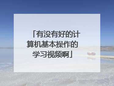 有没有好的计算机基本操作的学习视频啊