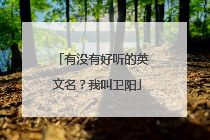 有没有好听的英文名？我叫卫阳