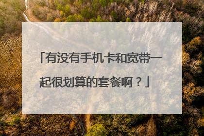 有没有手机卡和宽带一起很划算的套餐啊?