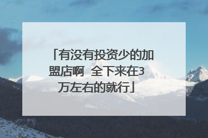有没有投资少的加盟店啊 全下来在3万左右的就行