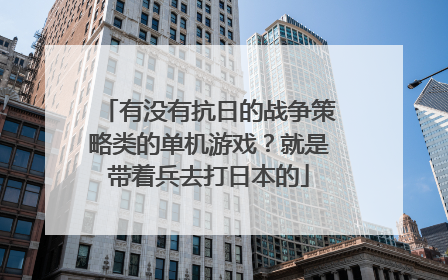 有没有抗日的战争策略类的单机游戏?就是带着兵去打日本的