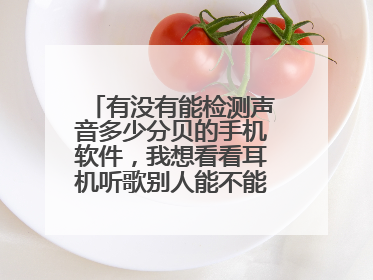 有没有能检测声音多少分贝的手机软件,我想看看耳机听歌别人能不能听到。。。