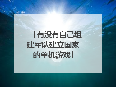 有没有自己组建军队建立国家的单机游戏