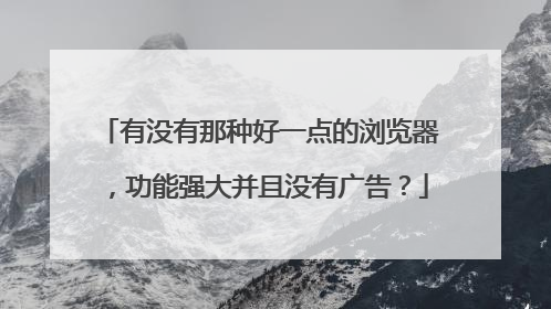 有没有那种好一点的浏览器,功能强大并且没有广告?