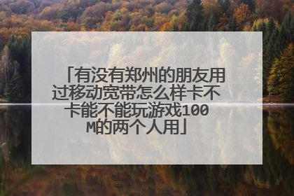有没有郑州的朋友用过移动宽带怎么样卡不卡能不能玩游戏100M的两个人用