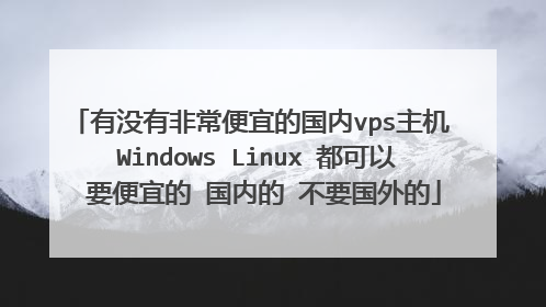 有没有非常便宜的国内vps主机 Windows Linux 都可以 要便宜的 国内的 不要国外的