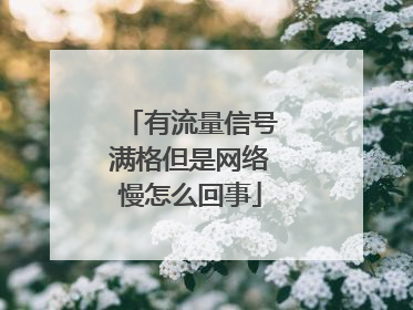 有流量信号满格但是网络慢怎么回事
