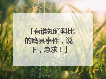 有谁知道科比的鹰县事件,说下,急求!