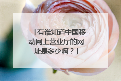 有谁知道中国移动网上营业厅的网址是多少啊?