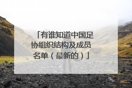 有谁知道中国足协组织结构及成员名单（最新的）