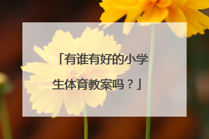 有谁有好的小学生体育教案吗？