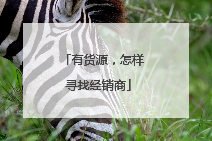 有货源,怎样寻找经销商