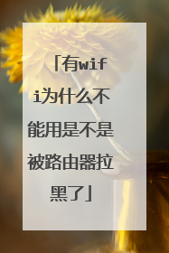 有wifi为什么不能用是不是被路由器拉黑了