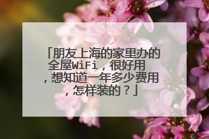 朋友上海的家里办的全屋WiFi，很好用，想知道一年多少费用，怎样装的？