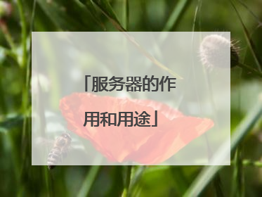服务器的作用和用途