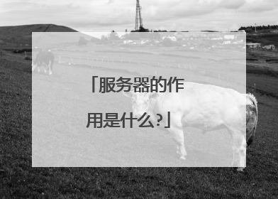 服务器的作用是什么?