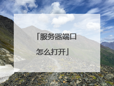 服务器端口怎么打开