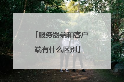 服务器端和客户端有什么区别