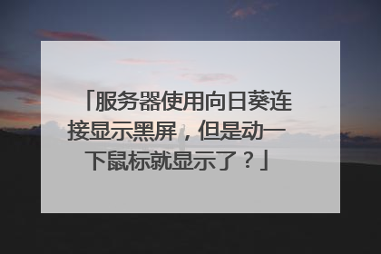 服务器使用向日葵连接显示黑屏,但是动一下鼠标就显示了?