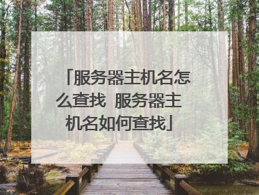 服务器主机名怎么查找 服务器主机名如何查找