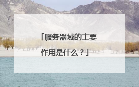 服务器域的主要作用是什么?