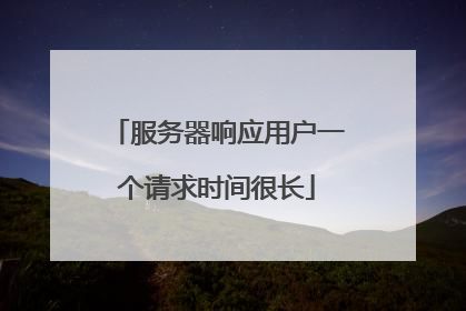 服务器响应用户一个请求时间很长