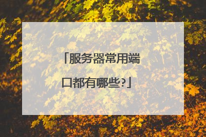 服务器常用端口都有哪些?