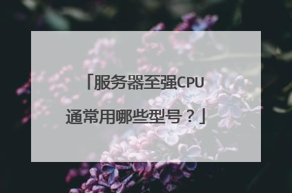 服务器至强CPU通常用哪些型号?