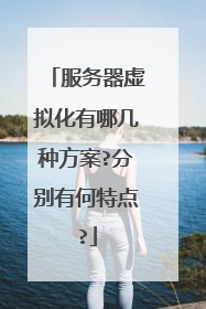 服务器虚拟化有哪几种方案?分别有何特点?