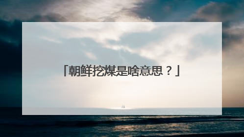 朝鲜挖煤是啥意思?