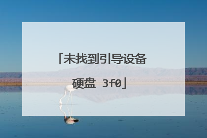 未找到引导设备 硬盘 3f0