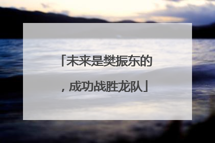 未来是樊振东的，成功战胜龙队