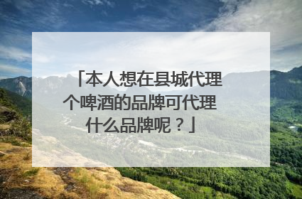 本人想在县城代理个啤酒的品牌可代理什么品牌呢？