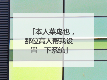 本人菜鸟也,那位高人帮我设置一下系统