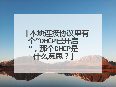 本地连接协议里有个“DHCP已开启”,那个DHCP是什么意思?