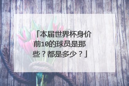 本届世界杯身价前10的球员是那些？都是多少？