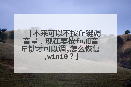 本来可以不按fn键调音量，现在要按fn加音量键才可以调,怎么恢复,win10？