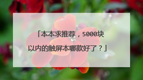 本本求推荐,5000块以内的触屏本哪款好了?